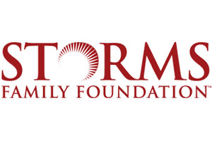 Storm Family Foundation logo: the "O" in Storms is a sun