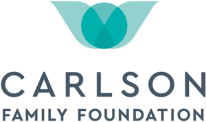 Carlson Family Foundation Logo: text below a turquoise flower-like design