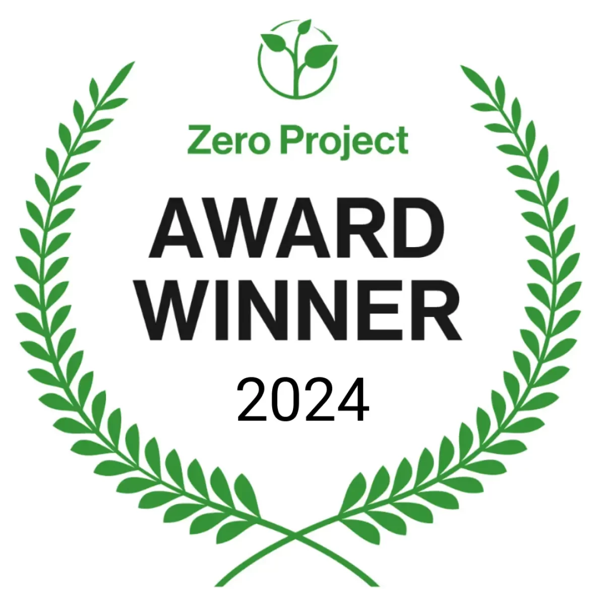 Badge stating Zero Project Award Winner 2024