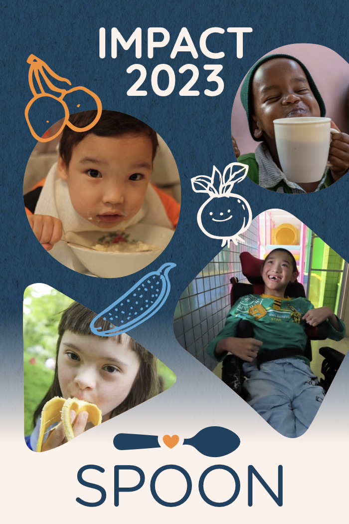 Cover of SPOON's FY23 Annual report that says Impact 2023 SPOON